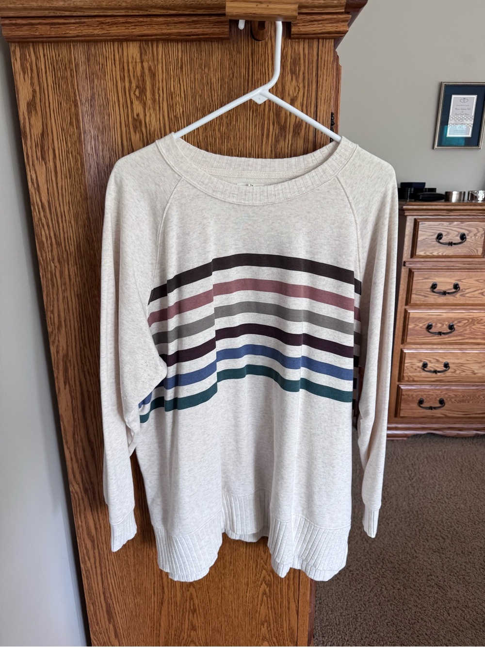 Maurices Willowsoft Sweatshirt with Multi-Color Stripes